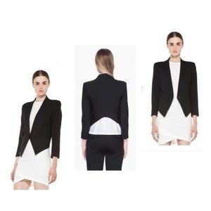 Cropped Helmut Lang Blazer Size 2, Black, embroidered